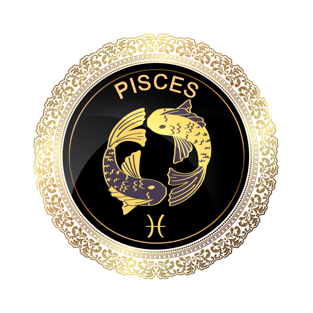 Pisces png, Pisces gold zodiac symbol png, Pisces gold symbol PNG, gold Pisces PNG transparent images download
